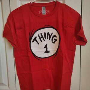 Thing 1, Dr Seuss Youth size Medium Red Crew Neck t-shirt, Bioworld